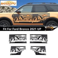 BAHAOPU PVC Car Door US Flag Pattern Decorative Sticker Fit For Ford Bronco Sports 2021 UP,Car Decal