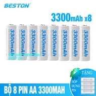 Bộ Sạc 8 pin AA AAA Beston C9010 cho pin sạc công suất lớn có tính năng sạc nhanh đèn báo thông mình