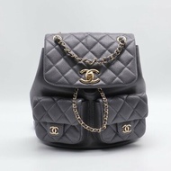 CHANEL Duma青蛙後背包 - 中號深灰金