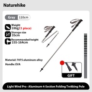 Naturehike 4-section Outdoor Ultralight collapsible Walking Sticks aluminum alloy Hiking Trekking Po