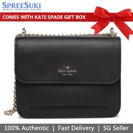 Kate Spade Handbag In Gift Box Crossbody Bag Remi Flap Chain Crossbody Black # WKR00552