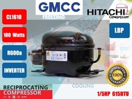 คอมเพรสเซอร์ ตู้เย็น GMCC (HITACHI)  รุ่น CL1610-DLDY ขนาด 1/5HP น้ำยา R600a INVERTER