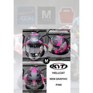 YWHL0031 KYT HELMET NEW GRAPHIC PINK KYT HELLCAT KYT HELMET OPEN FACE HELMET KYT ORIGINAL MADE IN IN