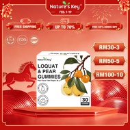 Nature's Key Loquat  Pear Gummies  Soothing Throat Support Immune Defense Pear Flavor  Sugar-Free Ki