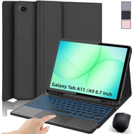 Trackpad Backlits Detachable Keyboard Case+Mouse for Samsung Galaxy Tab A11 Plus 2025, Tab S11/Tab S