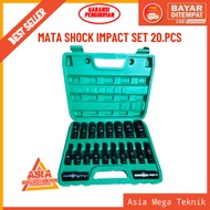 MATA 20 pcs 1/2 Inch Impact Socket Extension Socket Eyes Impact Socket Length 8mm - 32mm