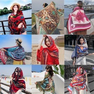 BOHO Women's Beach Shawl – Sunscreen Bikini Outerwear, Hottrend Vintage Brocade Pattern