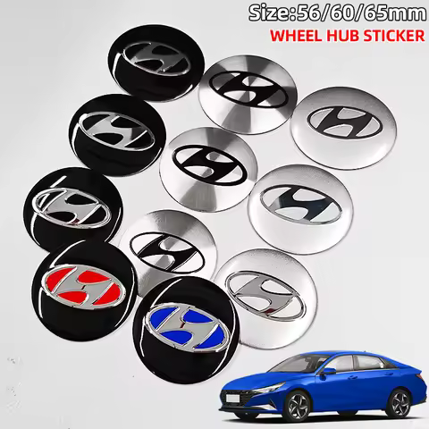 4 pieces 56mm 60mm 65mm Car Wheel Center Emblem Hub Caps Stickers For Hyundai Leading IX35 I20 I30 E