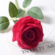 Rose Red Silk Artificial Flowers Home Decor Wedding Valentines Day Decor Large Single Rose Fake Flow