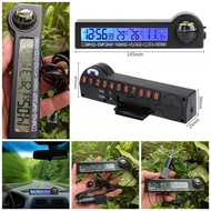 Time clock with 5-in-1 multi-function car parking phone number plate with compass, new model, good q