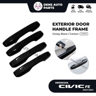 Honda Civic FE 2022-2024 Door Handle Cover RS Handle Cover Glossy Black / Carbon Pintu Handle Cover 