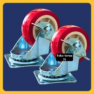 2" PU Heavy Duty Display Case Wheels + Brakes / Trolley Wheels Trolley caster Wheels nylon 2 Inch