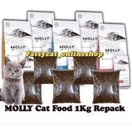 MOLLY CAT FOOD 1KG REPACK /MAKANAN KUCING MOLLY 1KG REPACK
