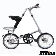 英國【STRiDA速立達】18吋SX 單速碟剎折疊單車/三角形單車-拉絲銀