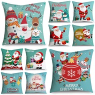 Santa pattern Christmas polyester Single-sided printing cushion cover home decoration sofa Sarung Bantal car pillowcase