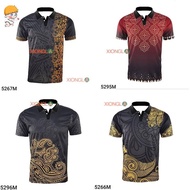 Men T-shirt Batik Design Jersey Material Baju T-shirt Lelaki Jersey Batik | Size XS-3XL