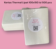 Kertas Thermal Label Barcode Roll/Lipat  isi 500 pcs ukuran A6 100 x 150 mm Thermal Paper ORIGINAL