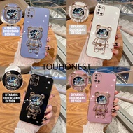 Casing Samsung Galaxy A31 Case Samsung A50 Case Samsung A50S Case Samsung A30S Case Samsung A70 A70S Case Samsung A7 2018 Case Samsung A22 Case Samsung M22 M32 Case Samsung F22 Cover Glitter Liquid Quicksand Astronaut Bracket Soft Phone Case