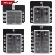 HOTWIND 12V~24V 6/8/10/12/ Ways Holder Fuse Relay Box Terminal Circuit Fuse Box with LED Warning Lig