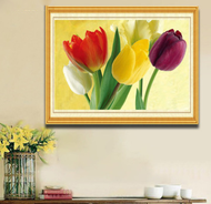 DIY Diamond Embroidery, Round Full Diamond beads Tulip flower rhinestone Diamond painting diamond painting cross stitch,beads painting