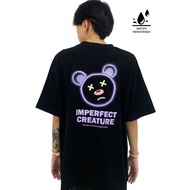 OVERSIZED HEAT-SENSITIVE EMBROIDERY IMPERFECT CREATURE HEAD (BLACK) COTTON JERSEY TSHIRT