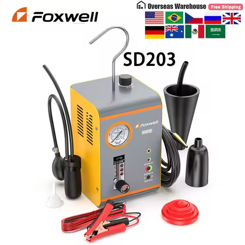 FOXWELL Automotive Smoke Machine Built-in Air Pump EVAP Vacuum Leak Detector Dual Car Pipe Leakage D