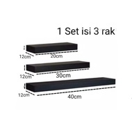 Wall shelf wall shelf 3pcs Size L.40+30+20cm x W.12cm x H.2cm