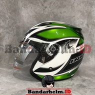 Helm INK Centro Motif #7 White Green Glossy