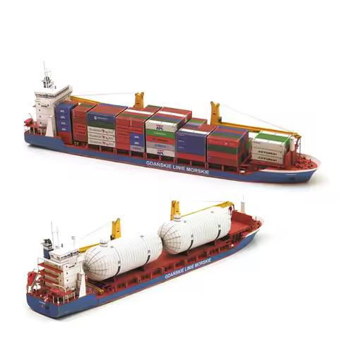 1pc Gdansk Cargo Ship DIY Handcraft Paper Model Kit Gdansk Container Ship Model Assembly Kit