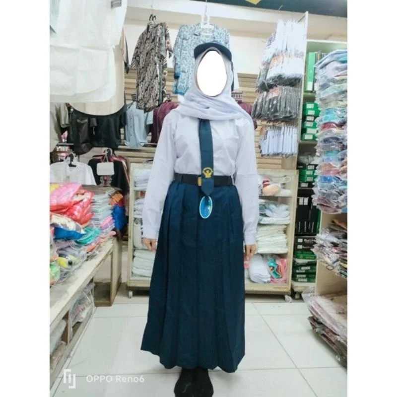 Rok Rempel Panjang Warna Biru Dongker Merk SERAGAM/BULOVA/HISARJI