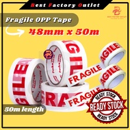 BFO Fragile Tape 48MM X 50M / Mudah Pecah / Fragile Packaging Tape / Fragile Opp Tape / Fragile Tape