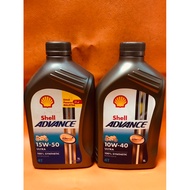 SHELL ADVANCE 💯 ORIGINAL MOTORCYCLE ENGINE OIL 4T AX3 AX5 AX7 POWER LONG RIDE ULTRA SAE40 15w-40 20W