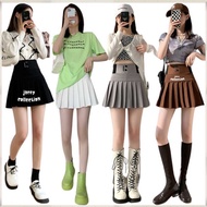 Tennis Skirt Korean Pleated Skirt High Waist Golf Pants Skirt