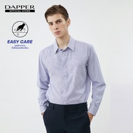 DAPPER เสื้อเชิ้ตแขนยาว รุ่น EASY CARE ลายทาง ทรง Regular Fit สีกรมท่า