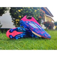 F50+ Laceless FG Football Boots - Solar Blue White Solar Pink