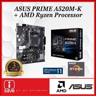 ASUS PRIME A520M-K AM4 mATX Motherboard + AMD RYZEN 3 / RYZEN 5 / RYZEN 7 CPU COMBO