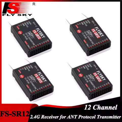 1/2/4PCS FLYSKY FS-SR12 12CH 2.4G Receiver Dual Antenna for RC Car Fixed-wing Boat Robot ANT Protoco