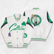 Bomber Jacket Casual Vintage Varsity Basketball Boston Celtics Series Bordir - Akar Official Shop