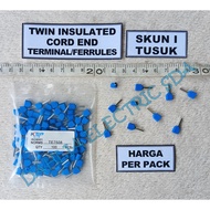 Skun I FERRULES 2 CABLES TE7508 biru 1 PACK (100 PCS)