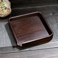One Solid Wood Divided Tray Tea Room Decoration Tea Tray Tea Cake Ebony Dry Brewing Tray Pu'er Kung 