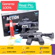 Mainan Anak Tembak Tembakan Pistol-Pistolan MK416 Action Laser Peluru Air