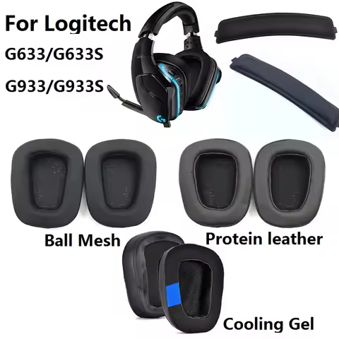 Ear pads for Logitech G633/G633S/G933/G933S/G533/G935/G635/G433 Headphones replacement ear covers Ea