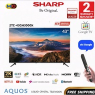 [FREE SHIPPING] SHARP 43' AQUOS Google TV 2TC-43GH3000X Slim Bezel Youtube Netflix Android Smart TV 
