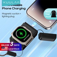 【Malaysia Stock】KUULAA Portable Charger for Apple Watch 1500mAh iWatch Charger Power Bank Compact Magnetic iWatch Charger Extra Power Bank Keychain Style Gift Travel Smart Watch Charger for Apple Watch Series 8 7 6 5 4 3 2 1 SE Ultra