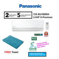Panasonic Air Conditioner 2.0HP CS-XU18XKH-1 Wifi X-Premium Inverter R32 Aero Series Aircond CS-XU18XKH / CSXU18XKH (FREE Towel)