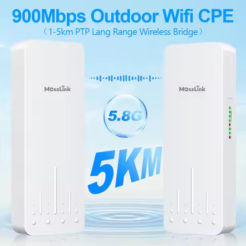 Mosslink 900Mbps Outdoor CPE Wireless Bridge 5GHz Wifi Bridge Long Range Extender Access AP Wifi Cov