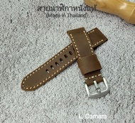 สายนาฬิกาหนังแท้ เครซี่ฮอส Leather Watch Strap ขนาด 18, 20, 22, 24, 26 mm.