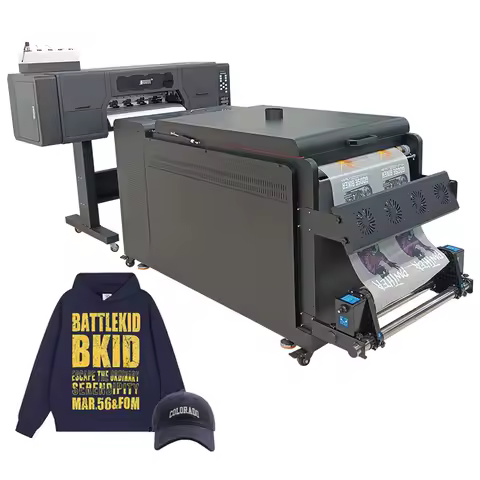 Eco dtf four i3200A1 heads printer with auto-cycle powder shaker machine indepent suction plotter mu