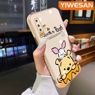 Yiเวปไซต์เคสโทรศัพท์สำหรับ Samsung A7 2018เคสซิลิโคนลายการ์ตูนออกแบบด้านข้างเคสโทรศัพท์ขอบสี่เหลี่ยมเคสฝาหลังลายหมีน่ารักเคสป้องกันกล้องแบบนิ่ม