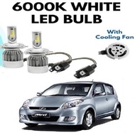 Perodua Myvi Car Headlamp H4 Led Headlight Bulb Cooling Fan White Lampu Depan Besar Mentol Kereta